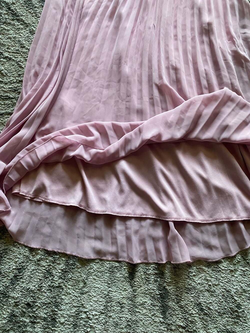 Lavish Pink Pleated Chiffon Midi Skirt with Black Elastic Waistband Size S - Picture 4 of 4